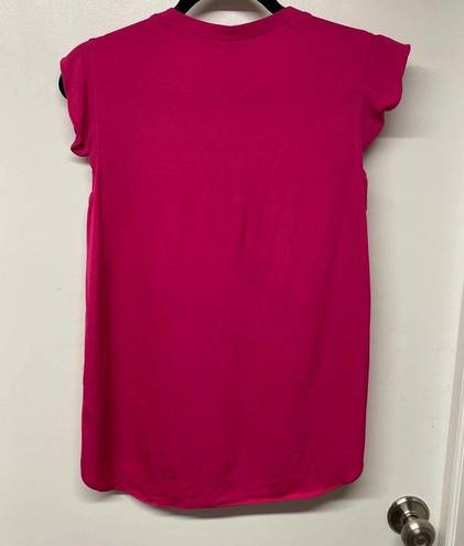 Kate Spade  NY Womens Pink Cap Sleeve V Neck Blouse Size Small Live Colorfully