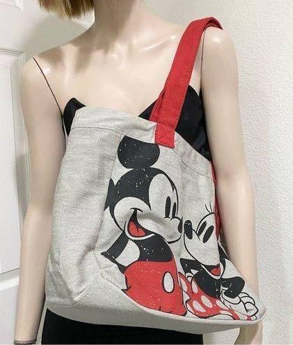 Disney  Mickey & Minnie Mouse Kissing 2- Sided Canvas Tote Bag New (Old Stock)