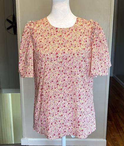 Tuckernuck  Hyacinth House Molli Pink Red Floral Top New Size XS