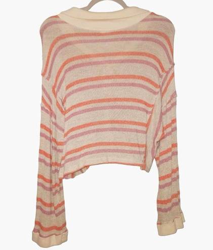 By Together  Cropped Lightweight Knit Long Sleeve Sweater Size Small