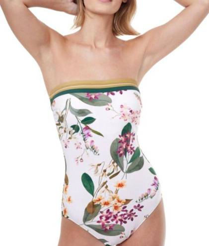 Gottex New!  Bandeau Strapless Floral Sardinia One Piece Swimsuit
