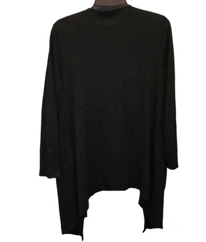 Chico's Chico’s Ultimate Tee Open Front Cardigan Pockets Black 1 Petite