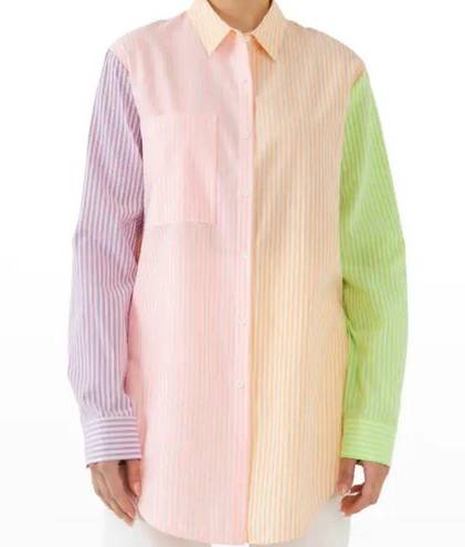 English Factory  Long Stripe Button Front Shirt