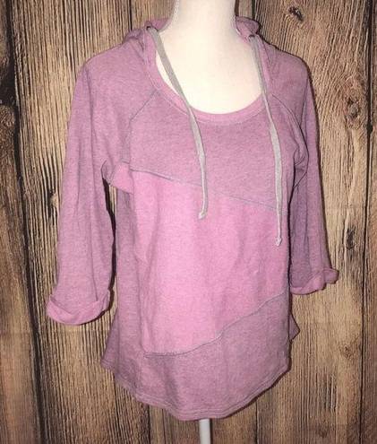 Andrew Marc MARC NEW YORK  PERFORMANCE SMALL SCOOP NECK PURPLE HOODIE