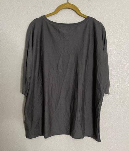 Garnet Hill  Gray Silk Blend Blouse XS