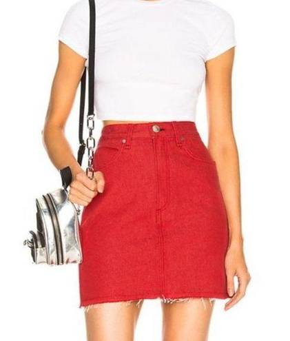 Rag and Bone  Moss Red Denim Mini Skirt Size S