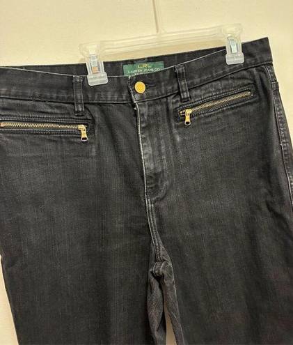 Krass&co Lauren Jeans . Ralph Lauren Women's Black Jeans Size 12 Gold Zip Pockets