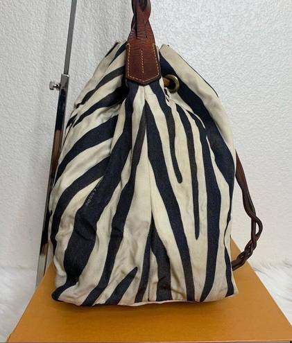 Dooney & Bourke  Vintage Zebra Print Drawstring Bag