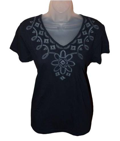 Carolyn Taylor  embroidered short sleeve tee size XL