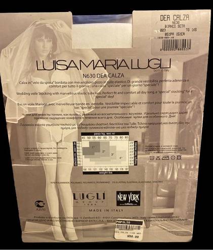 Luisa Maria Lugli N630 White Thigh High Wedding Stockings XS Made In Italy