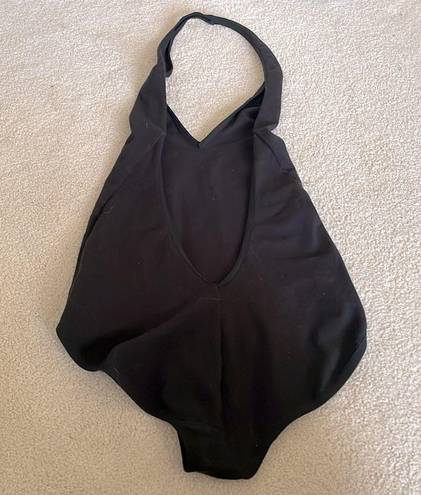 American Apparel Classic Black  Halter Low Cut Bodysuit