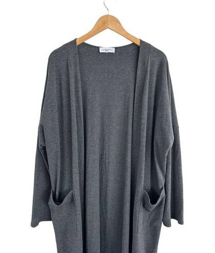 Carly Jean Los Angeles  CJs Favorite Ribbed Cardigan Charcoal Gray Size XXL