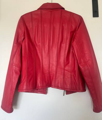 Moda Vintage  International Red Fitted Leather Jacket