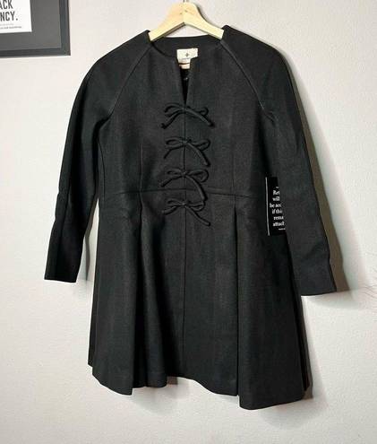 Tuckernuck  NWT Dress Blair Bow Coat Mini Dress Black Size XXS