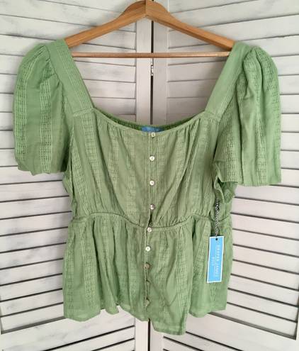 Draper James Green Peplum Top, XXL