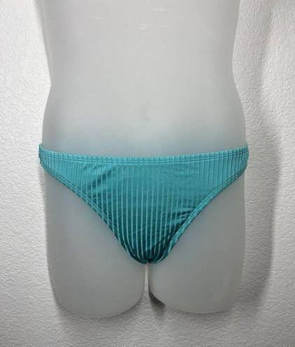 Robin Piccone  Yasmine Hipster Bikini Bottom Large L Aqua Teal Ribbed