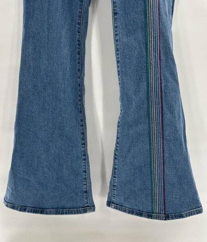 Lee  Rainbow High Rise Super Flare Jean Women's Size 28 Mid Rise 90s Pride Hippie