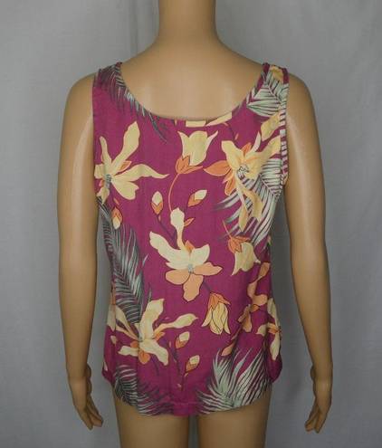 Tommy Bahama  Palm Leaves Tropical Floral Silk Tank