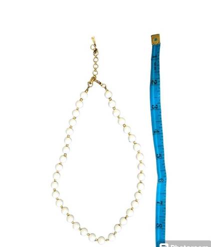 Monet Vintage  white and gold beaded costume necklace signed