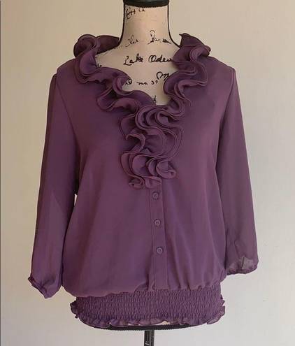 AB Studio  lavender layered blouse