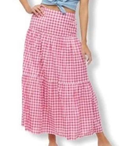 J.Crew  tripple tiered gingham maxi skirt XL