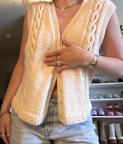 vintage knit vest Tan Size M