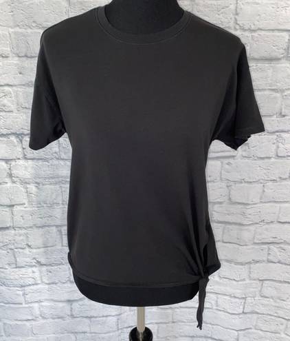 Calia by Carrie underwood women XS black Crewneck short sleeve shirt w/side tie