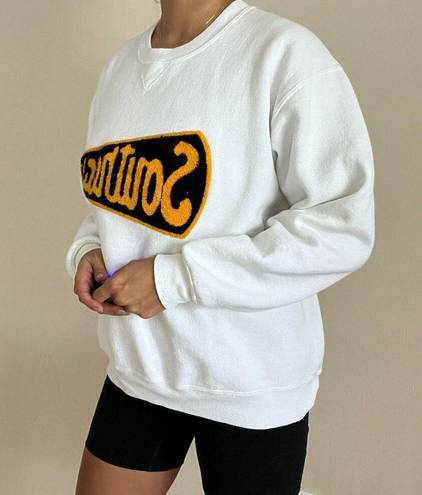 Russell Athletic Vintage  Southeast Script White Crewneck Sweatshirt Size L