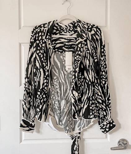 Veronica Beard NWT  Clive Blouse Black & Bone