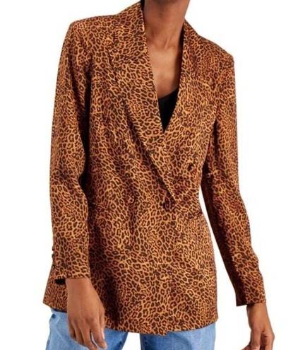 INC  International Concepts Cheetah Double Breast Blazer Size Medium