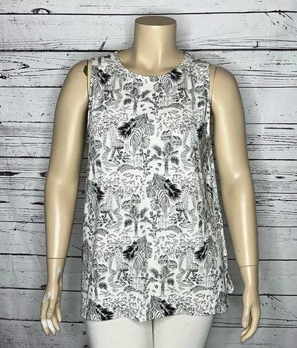 J.Jill  XL Tropical Vacation Print Wearever Collection Rayon Knit Tank Blouse