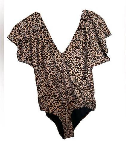 ALBION FIT Albion animal print vneck swimsuit size large