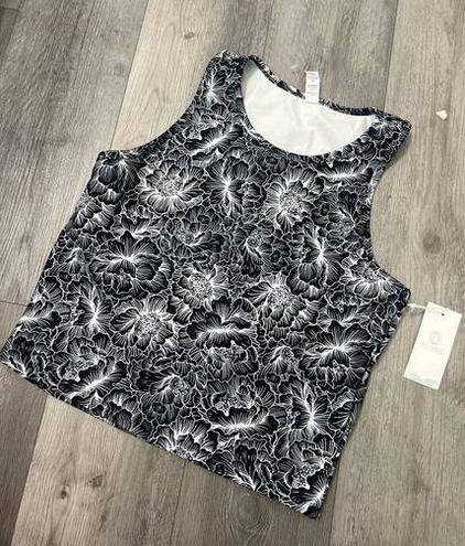 Balance Collection  Tank Top Women's Peonies Cropped Athletic Size XXL