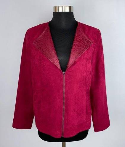 Studio Works  Pink Zip Jacket With Snakeskin Collar