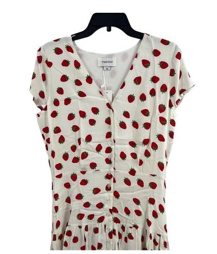 Yumi Kim Marianne Strawberry Dress Ivory Red Size 10 New