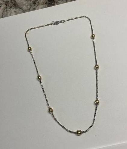 Monet Signed  Necklace Two Tone 16 Inch