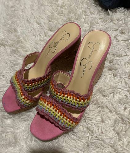 Jessica Simpson Colorful Crocheted Wedges