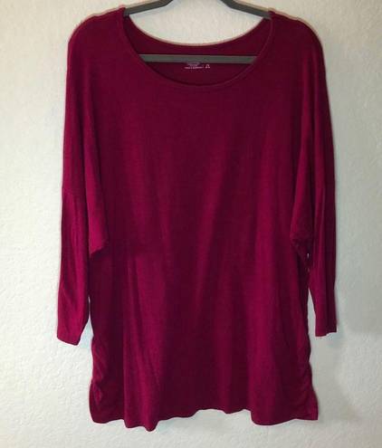 Coldwater Creek  Top Raspberry 3/4 Sleeve Jersey Tee Sz 2X GUC