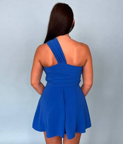 Boutique One Shoulder Royal Blue Romper