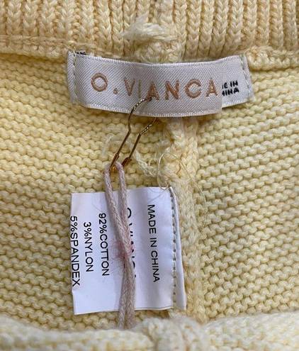 O. Vianca Yellow Crochet Set Crop sz S