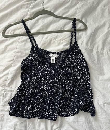 PacSun Cropped Floral Tank Top