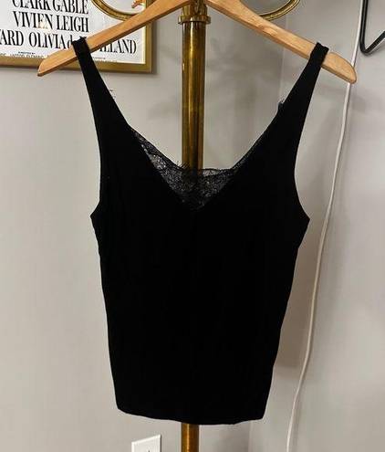 Buckle Black Womens sleeveless eyelash hem top by  size medium