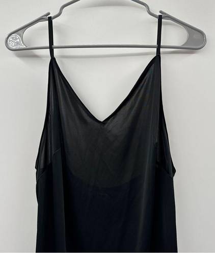 Natori  Jersey Essentials Spaghetti Strap Chemise Lingerie Dress in Black Sz M