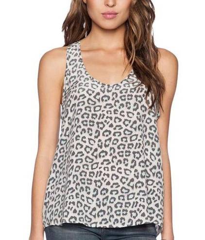 Joie  Beilin 100% Silk Tank in Pale Ocean Animal Print Sz Large