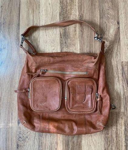 Chocolat Blu  Brown Convertible Leather Hobo Shoulder Bag EUC Pockets