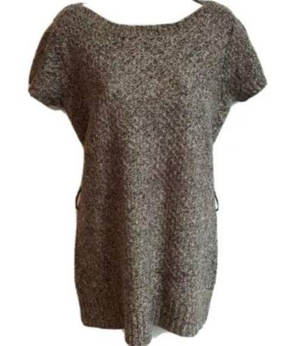 a.n.a 🆕  textured short sleeve tunic sweater large pullover brown neutral