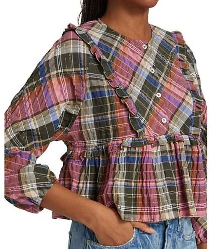 Veronica Beard  Katalina Plaid Bib Top