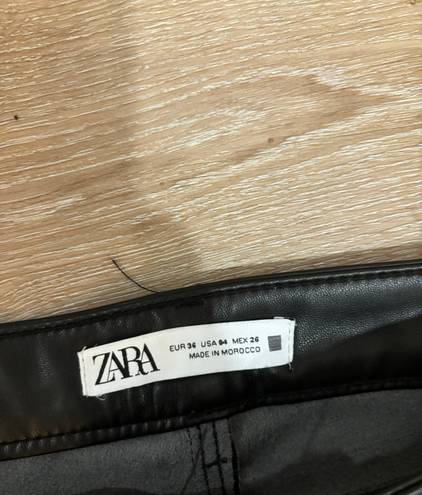 ZARA Leather Black Pants