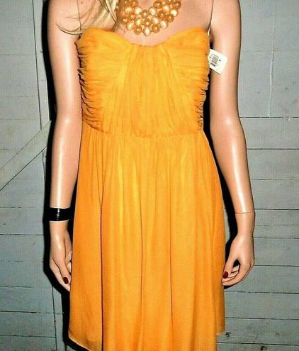 Shoshanna Orange Silk Strapless Dress 8 NWT