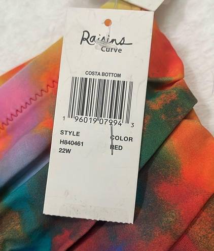 Raisin's  Bikini Bathing Suit Bottom 22W Swim Vibrant Painters Pallet Print